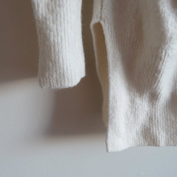 MADEWELL Cozy Walker Open Front Cardigan in Antique Cream Wool Alpaca - Sz XS - Picture 8 of 15